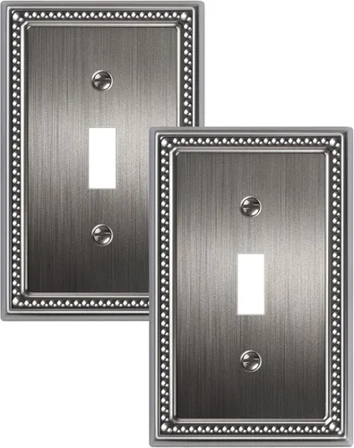 Vista 86 de Paquete de 2 cubiertas de placa de interruptor de luz de doble palanca, cubiertas decorativas de placa de doble interruptor Pearls, placa de pared