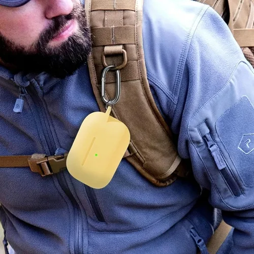 Vista 174 de Funda Protectora para AirPods 1/2, viene con kit de limpieza, funda protectora de silicona suave con hebilla, compatible con estuche de carga