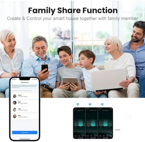 Vista 6 de Interruptor de pared inteligente WiFi Touch Light Panel de vidrio 4/5/6/8/10 Gang Tuya Smart Life Control de voz Interruptor inteligente 4-Gang