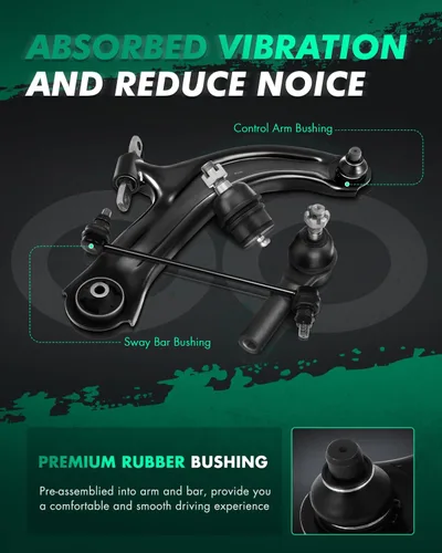 Vista 6 de SCITOO Kit de suspensión delantera, conjunto de brazo de control inferior, rótula inferior, extremo de barra de acoplamiento interior exterior