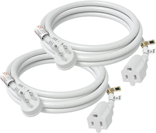 Vista 9 de FIRMERST 1875W 6 pies 15A Cable de extensión de enchufe plano de perfil bajo 14 AWG negro, listado UL