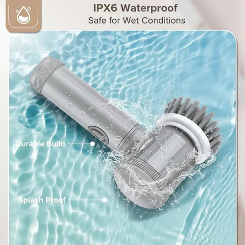 Vista 5 de Electric Spin Scrubber - Shower Scrubber,Bathroom Scrubber Electric,for Cleaning Tub, Floor, Tile, Window, Sink, Kitchen Cleaning with 6 Electric