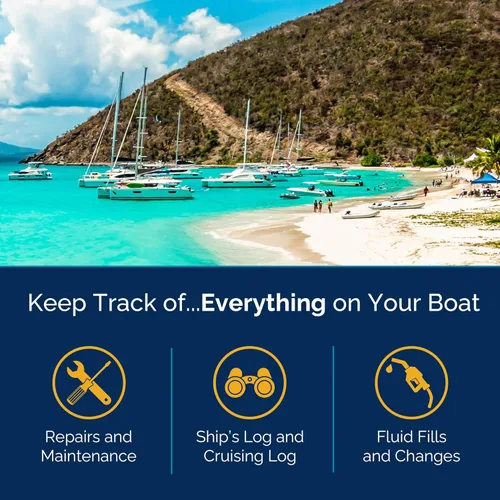 Vista 3 de The Boat Galley Registro del barco: 5 registros en 1 libro - Registro de vigilancia, registro de crucero, cambios y rellenos de líquidos