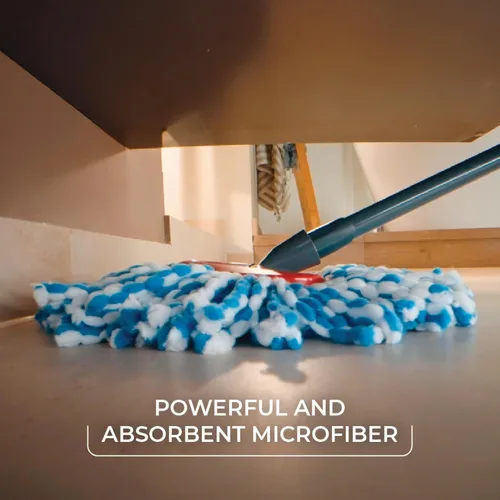 Vista 3 de O-Cedar EasyWring RinseClean - Recambio de microfibra para trapeador giratorio, 1 paquete, color azul