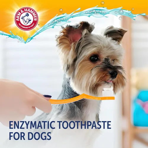 Vista 4 de Arm & Hammer Complete Care - Pasta de dientes enzimática para cachorros, sabor a mantequilla de maní, pasta de dientes enzimática para perros