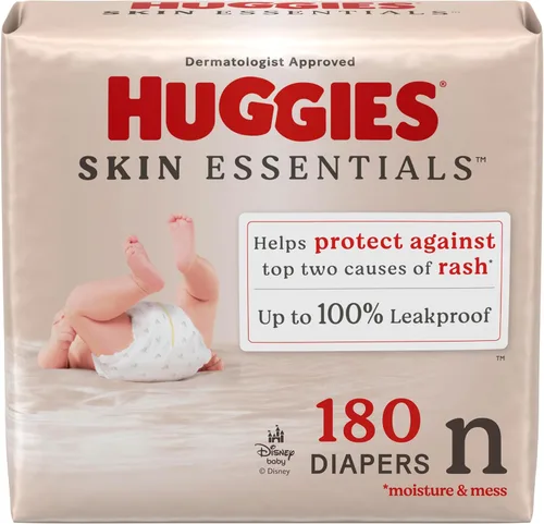 Vista 19 de Huggies Pañales talla 1, pañales Skin Essentials para bebé, talla 1 (8-14 libras), 84 unidades, el embalaje puede variar