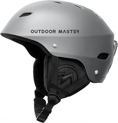 Vista 22 de OutdoorMaster Kelvin - Casco de esquí y snowboard para hombres, mujeres y jóvenes Gris