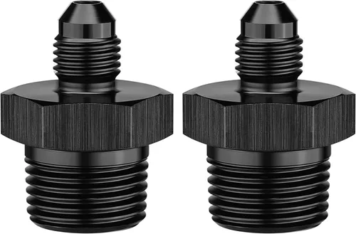 Vista 38 de EVIL ENERGY 3AN macho acampanado a 1/4" NPT tubo adaptador de ajuste de 90 grados aluminio negro 2 piezas