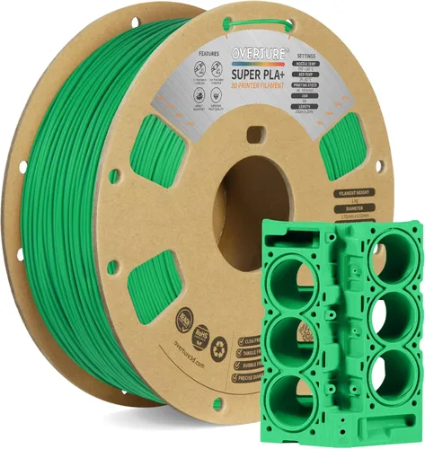 Vista 19 de Overture PLA Plus (PLA+) Filamento de 1/16 pulgadas, dureza mejorada con rollo PLA, con superficie de construcción 3D de 7.87 × 7.87 pulgadas, PLA