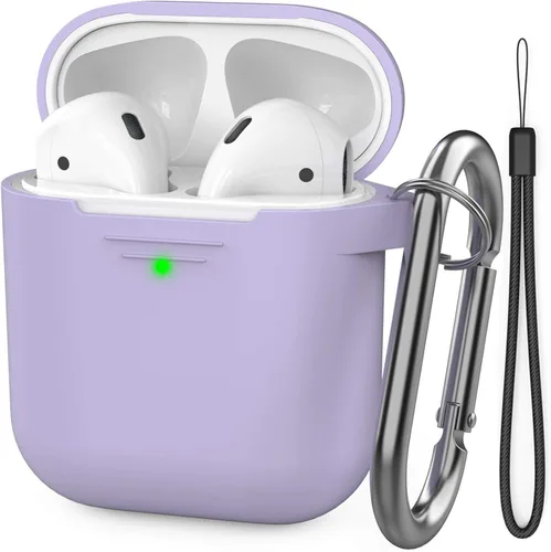 Vista 33 de AhaStyle Funda Protectora de Silicona Mejorada [LED Frontal Visible] Compatible con Apple AirPods 2 y 1 (Negro)