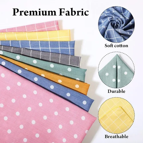 Vista 3 de SATINIOR 8 bandanas para perro, a cuadros, lunares, primavera, bandana triangular, suave, lavable, ajustable, accesorios para gatos pequeños