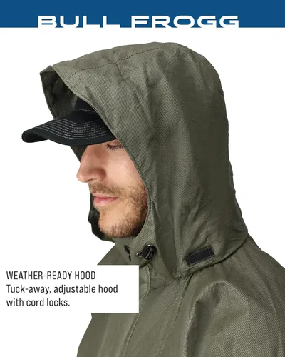 Vista 5 de Frogg Toggs Chaqueta impermeable Bull Frogg, color piedra, talla S