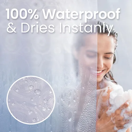 Vista 5 de LiBa Forro de cortina de ducha PEVA con 12 anillos de plástico, forro de ducha impermeable 8G para baño, forro de cortina de ducha de 72 x 72
