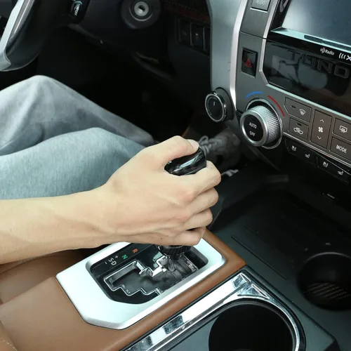 Vista 4 de Pegatinas de cubierta de cabeza de pomo de palanca de cambios de automóvil de ABS para Toyota Tundra 2007 2008 2009 2010 2011 2012 2013 2014+ 2021