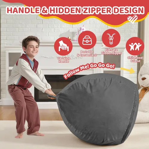 Vista 477 de Puf de 5 pies, puf grande con relleno de espuma viscoelástica, sofá puff esponjoso con funda de terciopelo holandés, puf redondo para sala de estar