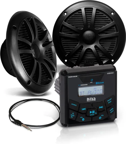 Vista 12 de BOSS Audio Systems MGR350B Receptor de medidor estéreo marino para barco – Unidad principal Bluetooth, sin reproductor de CD DVD, amplificador de 4