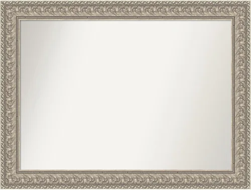 Vista 83 de Amanti Art Espejo de pared plateado de 27 x 21 pulgadas, espejo rectangular de baño de níquel cepillado para decoración de pared, sala de estar