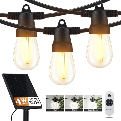 Vista 9 de Brightech Ambience Pro - Luces de cadena solares de 27 pies para exteriores - Súper brillante con control remoto de color ajustable para luces