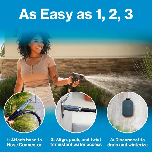 Vista 5 de Aquor House Hydrant V2+ - Grifo para exteriores libre de heladas, válvula antisifón con conexión rápida, boquilla de manguera de pared a prueba
