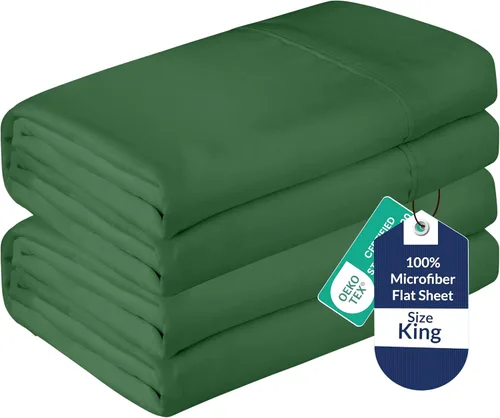 Vista 86 de Royale Linens Juego de 6 sábanas encimeras a granel, sábanas superiores, microfibra suave de 1800, resistente a las arrugas y a las manchas