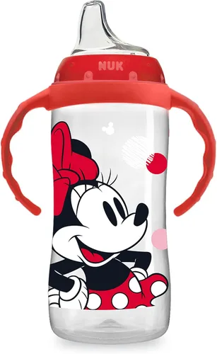 NUK Disney Vaso de Aprendizaje Grande a Prueba de Derrames, Minnie Mouse, 10 Oz 1 Paquete – Libre de BPA, Vaso para Sorber a Prueba de Derrames