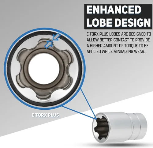 Vista 4 de Neiko 02473A - Juego de llaves externas Torx Plus, 10 piezas EP6 de 1/4 de pulgada - EP8, EP10 de 3/8 pulgadas - EP16, unidad cuadrada de 1/2