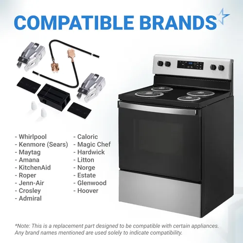 Vista 6 de BlueStars 330031 - Kit de 4 receptáculos de repuesto para quemador de rango Whirlpool Kenmore, para estufa/microondas, sustituye a AP3075808 814399