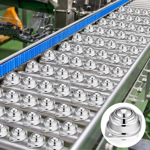 Vista 6 de Gisafai 60 unidades de rodillos de transferencia de bolas de acero al carbono, unidad de transferencia de bolas redondas, ruedas universales