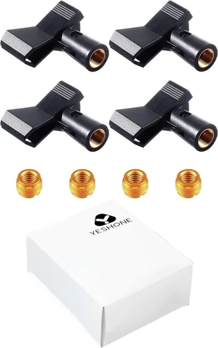 Vista 8 de Yeshone 4 clips de micrófono para soportes con 4 adaptadores ajustables, soporte de micrófono, abrazadera de soporte de micrófono inalámbrico