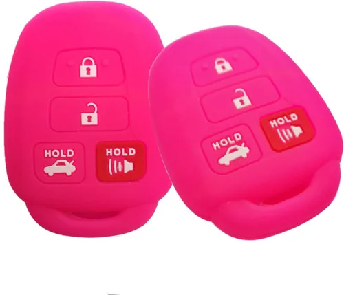 Coolbestda - Funda protectora de goma con 4 botones para llavero de automóvil sin llave para Toyota Corolla SE Camry SE LE Highlander RAV4 Avalon