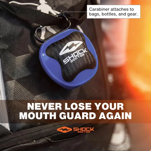 Vista 6 de Shock Doctor Funda protectora bucal, ventilada, almacenamiento universal para protector bucal, tamaños para adultos y jóvenes