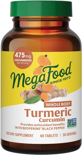 Suplemente dietético MegaFood Turmeric Strength para todo el cuerpo, hfs-koi-zk-a8980, 60, 1