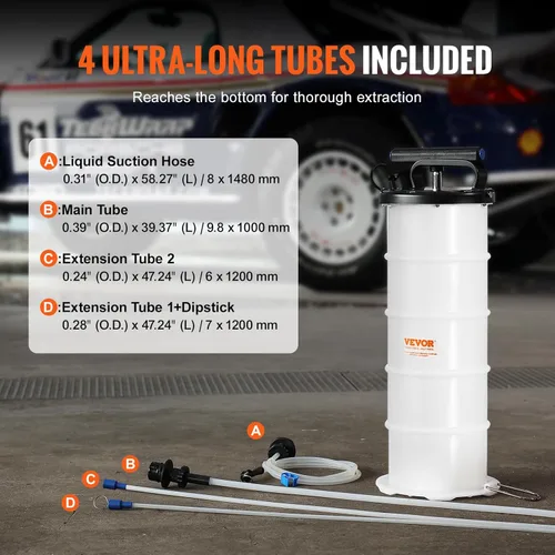 Vista 4 de VEVOR Bomba extractora manual de fluidos de 6.5L, extractor de líquido al vacío para cambiador de aceite, bomba de cambio de aceite para automoción