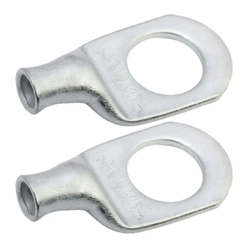 Vista 191 de SELTERM 5 piezas terminales de cable de cobre estañado 1/0 AWG perno de 1/2", extremos de cable de batería, terminales de anillo, conectores