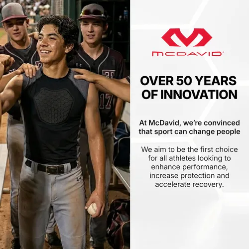Vista 6 de McDavid HEX Chest Protector Shirt Heart Guard Sternum Compression Padded Shirt for Football, Lacrosse, Softball Rugby - Youth