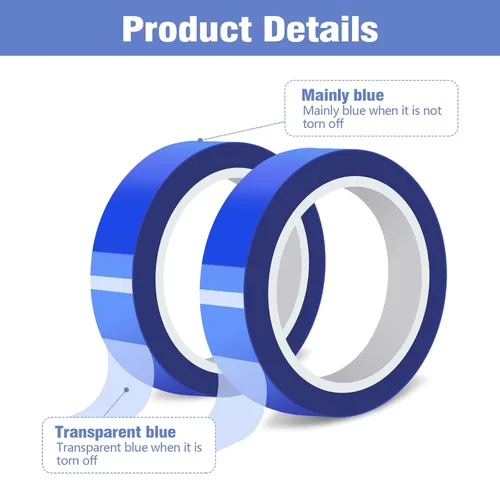 Vista 3 de 2 rollos de 20 mm × 30 m (98 pies) Cinta de sublimación azul, cinta de transferencia de calor, cinta de sublimación resistente al calor, cinta