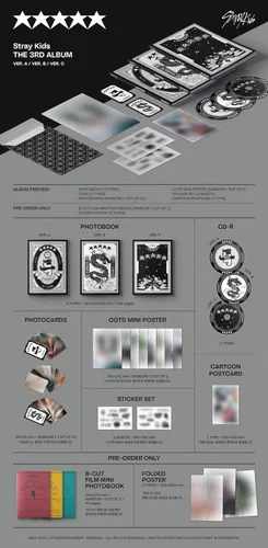 Vista 2 de Stray Kids - Vol.3 CD Edición Estándar de 5 estrellas+Beneficio de reserva (A ver.)
