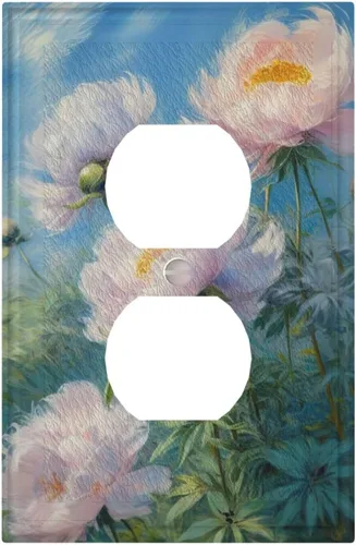 Vista 136 de Cubiertas Decorativas de Arte para Interruptores de Luz de Hojas de Otoño Placa de Pared de Palanca Individual Cubierta Decorativa para Interruptor