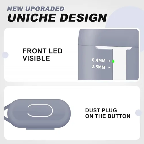 Vista 158 de Funda Protectora para AirPods 1/2, viene con kit de limpieza, funda protectora de silicona suave con hebilla, compatible con estuche de carga