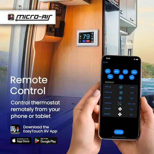 Vista 71 de MICRO-AIR EasyTouch - Termostato digital de repuesto para autocaravana, programable y confiable, habilitado para WiFi y Bluetooth, termostato