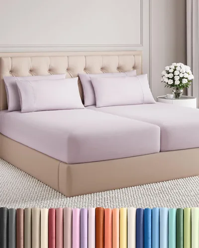 Vista 134 de Juego de sábanas Split King de 7 piezas - Incluye 4 fundas de almohada - Sábanas Split King - Ropa de cama de hotel de lujo suave - Refrescante