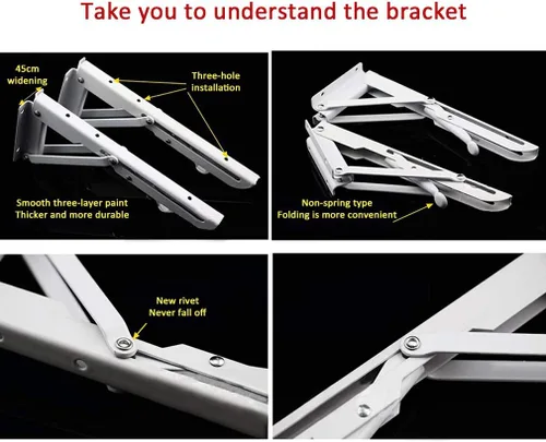 Vista 8 de Mesa plegable resistente para montaje en pared, escritorio de computadora multifunción, mesas de bar flotantes, mesa de comedor de cocina, banco