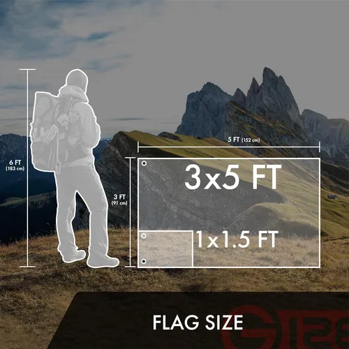 Vista 7 de G128 - Bandera de EE.UU. Varios tamaños Estrellas bordadas 210D, rayas cosidas, ojales de latón