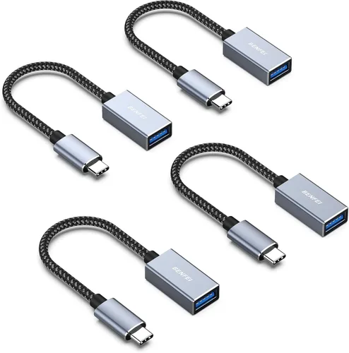 Vista 10 de BENFEI Adaptador USB C a USB 3.0, paquete de 2 adaptadores USB C a A macho a hembra compatibles con MacBook 2022 2021 2020, Samsung Galaxy Note 20