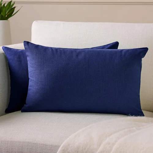 Vista 69 de Encasa XO Juego de 2 fundas de almohada de 12 x 12 pulgadas, color beige, sin rellenos, fundas de almohada de algodón para sala de estar, cama