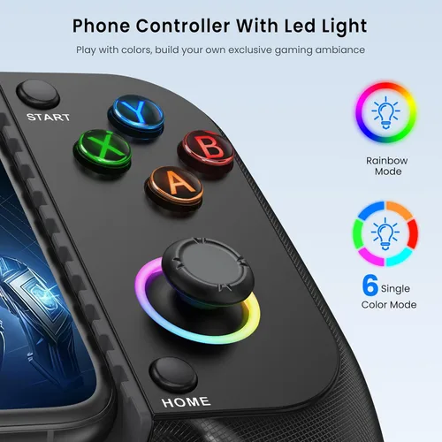 Vista 5 de AXYBCOOL Wireless Mobile Controller for iPhone & Android - Hall Effect Joystick, No Drift - Compatible with Xbox Game Pass, Steam Link, Call of