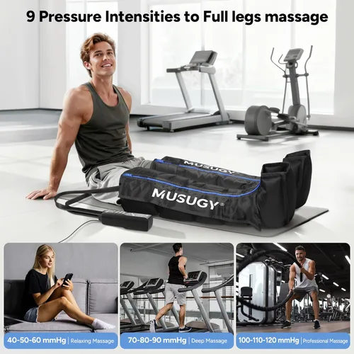 Vista 6 de Sistema de recuperación de compresión de aire secuencial: botas profesionales de compresión de piernas completas para circulación y recuperación