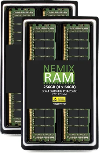 Vista 6 de NEMIX RAM 64 GB (1 x 64 GB) DDR4 3200 MHZ PC4-25600 2Rx4 1.2V CL22 288-PIN ECC RDIMM Memoria de servidor registrado