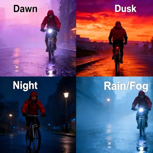 Vista 5 de Bike Light Set for Night Riding – Be Seen from Far Away, High Visibility Bicycle Front and Back Taillight Reflectors for Urban Commuters, Day &