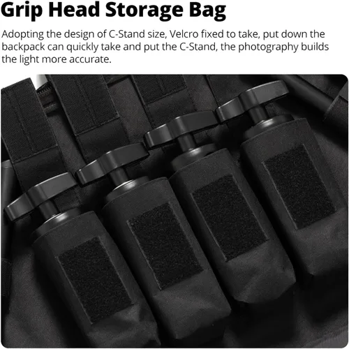 Vista 5 de AMBITFUL PB20 - Funda de transporte resistente para soporte en C, soporte ligero, trípode, bolsa impermeable compatible con brazo de pluma, trípode